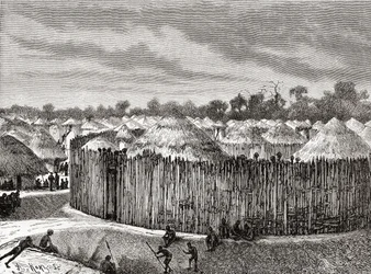 Un pueblo en África Central durante el siglo XIX, de 